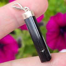 Pendant black tourmaline crystal Ag 925/1000 (3.7g)