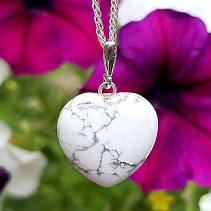 Heart pendant white howlite handle Ag 925/1000