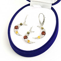 Gift set amber jewelry moon Ag 925/1000 (4.4g)