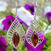 Amber earrings Ag 925/1000 7.4g