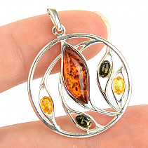 Amber mix of colors pendant Ag 925/1000