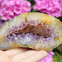 Geode agate with amethyst with hollow Brazil 294g