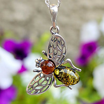 Amber pendant bee silver Ag 925/1000