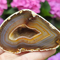 Brown agate geode with a Brazil hollow 176g