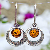 Earrings honey amber Ag 925/1000