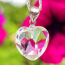 Crystal heart pendant 14mm Ag 925/1000 + Rh