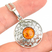 Amber honey pendant original Ag 925/1000