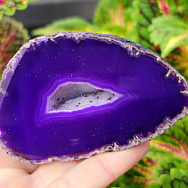 Agate geode with cavity dyed purple 169g from Brazil