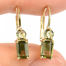 Vltavín earrings gold standard cut Au 585/1000 14K 2.47g