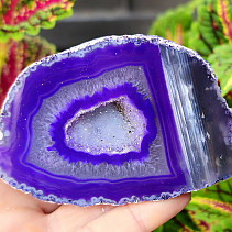 Agate geode with cavity dyed purple 200g from Brazil