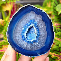 Agate blue dyed geode with cavity 222g