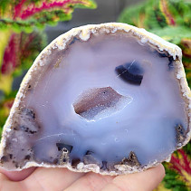 Gray agate geode with hollow 191g from Brazil