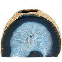 Agate blue dyed candle holder 1003g