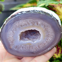 Agate gray geode with a hollow 260g from Brazil