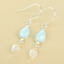 Larimar and moonstone earrings Ag 925/1000