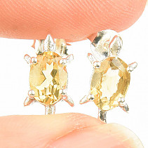 Citrine turtle earrings Ag 925/1000