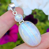 Moonstone oval pendant Ag 925/1000 9.2g