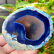 Agate blue dyed geode with cavity 189g from Brazil