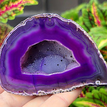 Agate geode with cavity dyed purple 168g from Brazil