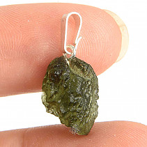 Vltavín (Moldavite) přívěsek stříbrný úchyt Ag 925/1000 (1,3g)