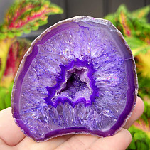 Agate geode with cavity dyed purple 178g from Brazil