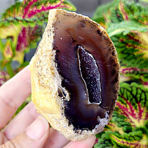 Gray agate geode with hollow 211g (Brazil)