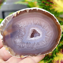 Gray agate geode with hollow 207g (Brazil)