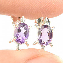 Amethyst cut turtle earrings Ag 925/1000