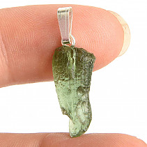 Vltavín (Moldavite) přívěsek stříbrný úchyt Ag 925/1000 1,2g