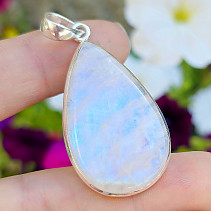 Moonstone drop larger silver Ag 925/1000 12.8g