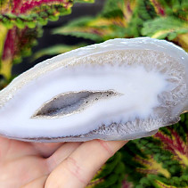 Agate gray geode with a hollow 293g from Brazil