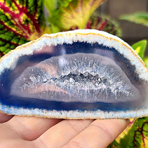 Agate blue dyed geode with cavity 157g from Brazil