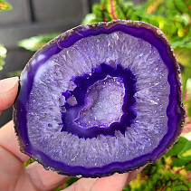 Agate geode with cavity dyed purple 219g