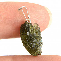 Vltavín (Moldavite) přívěsek stříbrný úchyt Ag 925/1000 (1,1g)