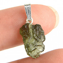 Vltavín (Moldavite) přívěsek stříbrný úchyt Ag 925/1000 (1,0g)