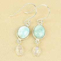 Earrings larimar and moonstone Ag 925/1000