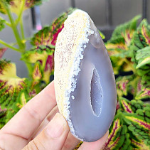 Gray agate geode with hollow 173g (Brazil)