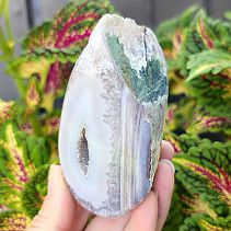 Gray agate geode with hollow 262g (Brazil)