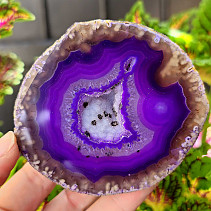 Agate geode with cavity dyed purple 239g