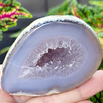 Gray agate geode with hollow 187g from Brazil