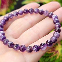 Amethyst chevron bracelet beads 6mm