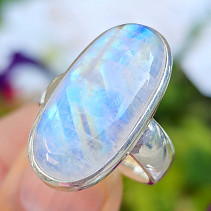 Moonstone ring oval Ag 925/1000 size 55 (9.2g)