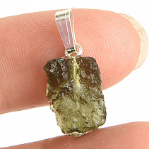 Vltavín (Moldavite) přívěsek stříbrný úchyt Ag 925/1000 1,0g