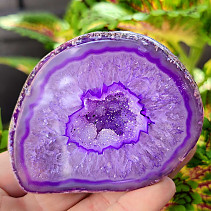 Agate geode with cavity dyed purple 213g