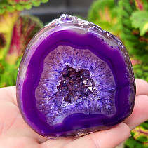 Agate geode with cavity dyed purple 181g from Brazil