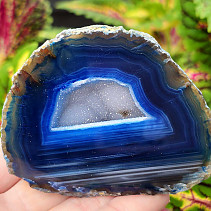 Agate blue dyed geode with cavity 188g from Brazil