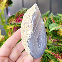 Gray agate geode with hollow 201g from Brazil