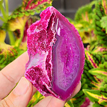 Agate pink dyed geode with cavity 162g from Brazil