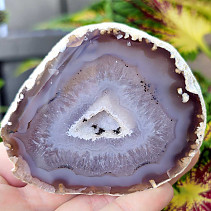 Gray agate geode with hollow 213g (Brazil)