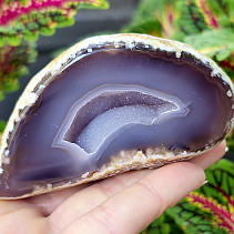 Gray agate geode with hollow 179g (Brazil)